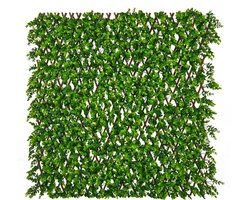 COSTWAY Kunstmatige klimop tuin privacy scherm, 180 x 90 cm, plant muur hagen met eucalyptus bladeren, hek voor tuin hagen balkon buiten decoratie, haag plant windscherm, vlechtwerk (groen)