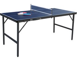 COSTWAY Mini Tafeltennistafel opvouwbaar, Tafeltennistafel weerbestendig, Ping Pong Tafel met net, 2 batjes & ballen, voorgemonteerde vrijetijdstafel voor binnen en buiten