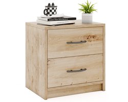 COSTWAY Nachtkastje met 2 laden, kleine bijzettafel, nachtkastje, banktafel, nachtkastje, nachtkastje voor slaapkamer, woonkamer, 38,5 x 28 x 39 cm (eiken)