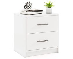 COSTWAY Nachtkastje met 2 laden, kleine bijzettafel, nachtkastje, banktafel, nachtkastje, nachtkastje voor slaapkamer, woonkamer, 38,5 x 28 x 39 cm (wit)