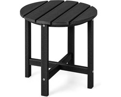 COSTWAY NP10940BKDE Bijzettafel kleine tuintafel van UV-bestendige kunststof balkontafel weerbestendig voor terras balkon tuin 46 x 46 x 46 cm zwart