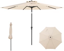 COSTWAY Ø270cm parasol, tuinparasol, marktparasol, terrasparasol, zeshoekig, zwengel, strandscherm, zweefparasol, hangscherm, kleurkeuze
