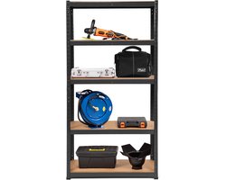 COSTWAY Opbergrek voor zware lasten, 5 niveaus met metalen frame, metalen rek, belastbaar tot 650 kg, steekrek, kelderrek, werkplaatsrek, 75 x 30 x 150 cm