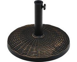COSTWAY Parasolstandaard, 10 kg, parasolstandaard van kunsthars in rotanlook, ronde balkonparaplustandaard, marktparasolstandaard, parasolstandaard voor parasolstangen van 38/48 mm