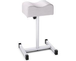 COSTWAY Pedicure kruk, beensteun, in hoogte verstelbaar van 45-65 cm, voetensteun, voetenbank voor nagelverzorging in salons, spa, wit