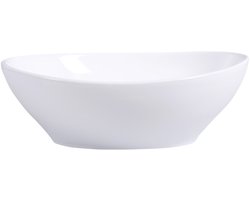 COSTWAY Ronde waskom, waskom, keramische waskom met hoge zijde, wit