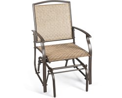 COSTWAY Schommelstoel voor tuin, schommelstoel enkel, tuinstoel met metalen frame, schommelstoel voor buiten, schommelstoel voor balkon (1 stuks)