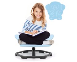 COSTWAY Sensorische draaistoel voor kinderen, 360° kinderdraaistoel, carrousel, autisme, kinderstoel met antislip metalen basis, carrouselstoel voor binnen, voor peuters vanaf 3 jaar (blauw, olifant)