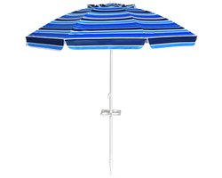 Costway Strandparasol, 182 cm, strandparasol, tuinparasol, windbestendig, stevig, UPF 50+, 30 graden knikbaar, zonwering, met grondpen en draagtas voor balkon, tuin en terras
