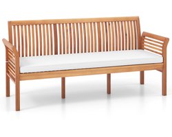 COSTWAY Tuinbank van acaciahout, houten bank met zitkussen voor 3-zits, tuinbank, balkonbank, belastbaar tot 540 kg, parkeerbank voor terras, balkon, tuin, 159 x 59 x 77 cm