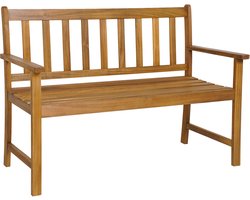 COSTWAY Tuinbank van acaciahout, massieve houten bank, belastbaar tot 360 kg, 2-zits, terrasbank, parkeerbank voor terras, balkon, tuin