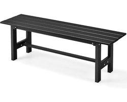 COSTWAY Tuinbank, weerbestendig, 2-zits, tot 300 kg belastbaar, parkeerbank voor alle weersomstandigheden, van HDPE, terrasbank zonder rugleuning voor tuin, park, balkon, 120 x 36 x 40,5 cm (zwart)