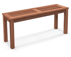COSTWAY Tuinbank weerbestendig, 2-zits zitbank zonder rugleuning | Houten bank, tot 150 kg belastbaar, parkbank van massief hout, balkonbank, bank voor tuin, balkon, terras, 100 x 30,5 x 47 cm