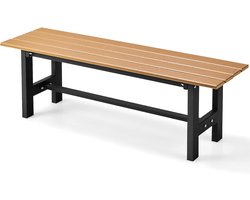 COSTWAY Tuinbank, weerbestendig, 2-zitsbank, tot 300 kg belastbaar, all-weather parkbank van HDPE, terrasbank zonder rugleuning voor tuin, park, balkon, 120 x 36 x 40,5 cm (bruin)