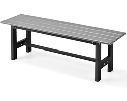 COSTWAY Tuinbank, weerbestendig, 2-zitsbank, tot 300 kg belastbaar, all-weather parkbank van HDPE, terrasbank zonder rugleuning voor tuin, park en balkon, 120 x 36 x 40,5 cm (grijs)