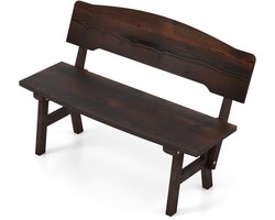 COSTWAY Tuinbank, weerbestendig, zitbank met rugleuning, houten bank voor 2-zits, belastbaar tot 325 kg, terrasbank van hout, parkbank voor tuin, balkon, terras, 120 x 51 x 78 cm