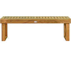 COSTWAY Tuinbank zonder rugleuning, 2-zitsbank, weerbestendig, houten bank van massief hout, belastbaar tot 360 kg, balkonbank, parkeerbank voor tuin, balkon, terras, 132 x 34 x 43,5 cm