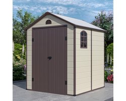 COSTWAY Tuinhuis van metaal en kunststof, gereedschapsschuur met afsluitbare deur, ramen en 2 ventilatieschachten, 192 x 190 x 226 cm, gereedschapsschuur voor buiten, magazijn tuin