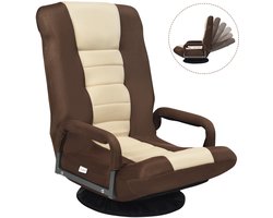 COSTWAY Vloerstoel, 360 graden draaibaar, vloerstoel met 6-voudig verstelbare rugleuning, gamestoel gevoerd, vloerbank, meditatiestoel, tot 140 kg belastbaar, Lazy Sofa