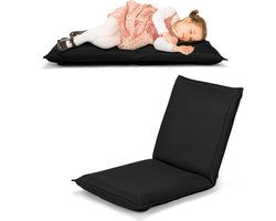 COSTWAY Vloerstoel, vloerstoel met 6-traps verstelbare rugleuning, gamestoel gevoerd, vloerbank, meditatiestoel, lazy sofa, vensterstoel, meditatiestoel