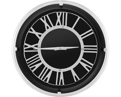 COSTWAY Wandklok zonder tikkende geluiden, grote radioklok, modern, voor woonkamer, kantoor, slaapkamer (34,5 x 34,5 x 12 cm)