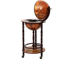 Costway - Wijnrek - Globebar - Wijnbar - Wereldbol bar - ⌀ 45 cm - Bruin