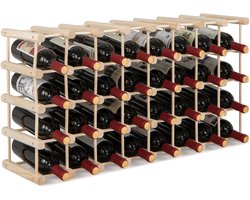 COSTWAY Wijnrek hout, flessenstandaard voor 36 flessen, wijnstandaard vrij te combineren, flessenhouder, wijnfleshouder, wijnhouder voor kelder, bar, eetkamer, keuken