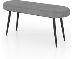 COSTWAY Zitbank, 113 cm, gestoffeerde bank met kussens en metalen poten, poef, belastbaar tot 300 kg, make-upbank, bedbank voor hal, woonkamer, 113 x 40 x 48 cm