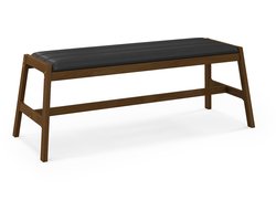 COSTWAY Zitbank, eetkamerbank, gestoffeerde bank, rubberhouten frame, entree bank om schoenen te wisselen, houten bank voor woonkamer, slaapkamer, eetkamer