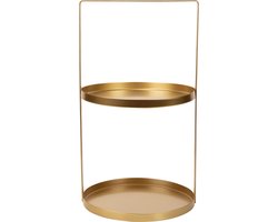 Cosy @ Home Etagere 2 Trays Mat Goud 25x25xh45cm Met