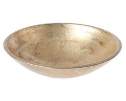Cosy @ Home Schaal Goud Rond Hout 24,5x12xh7