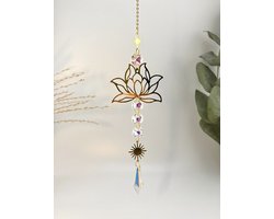 Cosy Casa® - Crystal Suncatcher - Kristal Zonvanger - Goud - Cadeau verpakking - Raam Decoratie - Kristallen - Zonnevanger - Edelsteen - Amethist - Machisch - Gemstone - Heavenly