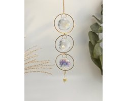 Cosy Casa® - Crystal Suncatcher - Kristal Zonvanger - Goud - Cadeau verpakking - Raam Decoratie - Kristallen - Zonnevanger - Edelsteen - Amethist - Machisch - Gemstone - Kaia
