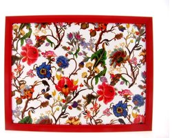Cosy Creations Bloemen rood schootkussen-46x6.5x33cm-1 stuks
