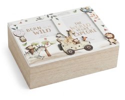 Cosy creations Dream Big Herinneringendoos 27 x 19 x 9 cm – Houten Memory Box voor Baby – Kraamcadeau & Babyshower Cadeau met Ruimte voor 2 Foto’s