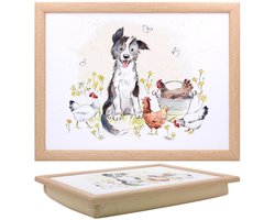 Cosy Creations- Laptray - Schoottafel - Schootkussen - Laptoptafel - Dienblad met kussen - bordercollie 43x6.5x33cm-1 stuks