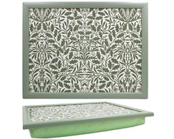 Cosy Creations- Laptray - Schoottafel - Schootkussen - Laptoptafel - Dienblad met kussen - groene bladeren met eikels 44 x 33 x 6 cm