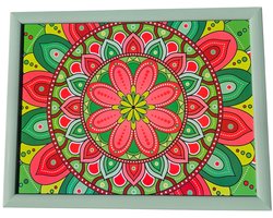 Cosy Creations- Laptray - Schoottafel - Schootkussen - Laptoptafel - Dienblad met kussen - Mandala aqua 44 x 33 x 6.5 cm