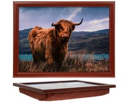 Cosy Creations- Laptray - Schoottafel - Schootkussen - Laptoptafel - Dienblad met kussen - Schotse Hooglander – 44 x 34 x 6 cm