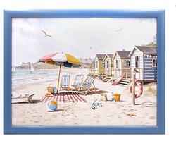 Cosy Creations- Laptray - Schoottafel - Schootkussen - Laptoptafel - Dienblad met kussen - Strandhuisjes 44 x 33 x 6.5 cm
