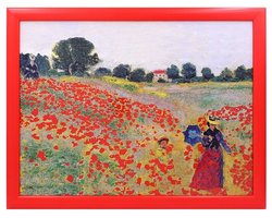 Cosy Creations- Schootkussen – Laptray – Dienblad met kussen - Laptoptafel - Schoottafel – Klaprozen van Claude Monet 44x34x6 cm
