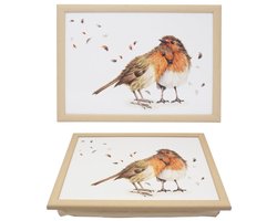Cosy Creations Schootkussen - Laptray love birds roodborstjes koppel 44x33x6cm
