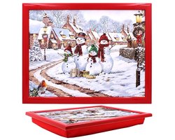 Cosy Creations Schootkussen laptray met sneeuwpoppen in de Sneeuw 44 x 33 x 6 cm