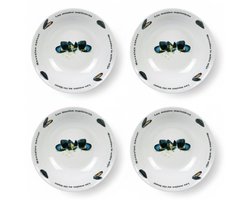 Cosy Diep Bord / Mosselbord Deco ø 23 cm - Diep bord voor mosselen - Bord voor soep of pasta - Keramiek - Set van 4 stuks - 230 mm - Tafelservies - Keuken accessoires