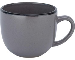 Cosy en Trendy Specle servies - tas grijs met zwarte rand - 24cl - D8,5 x H7,1cm
