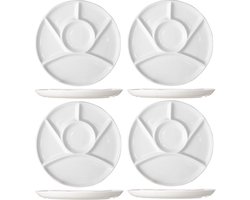 Cosy Gourmetborden 6 Vaks ø 23.5 cm - Borden voor gourmetten - Borden voor fondue - Stijlvolle presentatie - Vaatwasserbestendig - Keramiek - 235 x 235 x 20 mm - Servies - Keuken accessoires