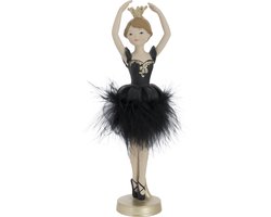 Cosy & Trendy - beeldje - ballerina - zwarte kleur - polyresin - beeldjes decoratie - 7cm x 7cm x  H22cm