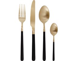 Cosy & Trendy Bestekset Olivia Champagne Black 16 delig / 4 personen
