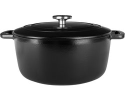 Cosy & Trendy Braadpan met deksel Fontestic Black Ø 28 cm 6.8 Liter Gietijzer - Geëmailleerd Voor Perfecte Warmteverdeling