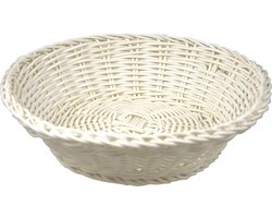 Cosy & Trendy Broodmand - wit - kunststof - rond - D20 x H8 cm - serveermand